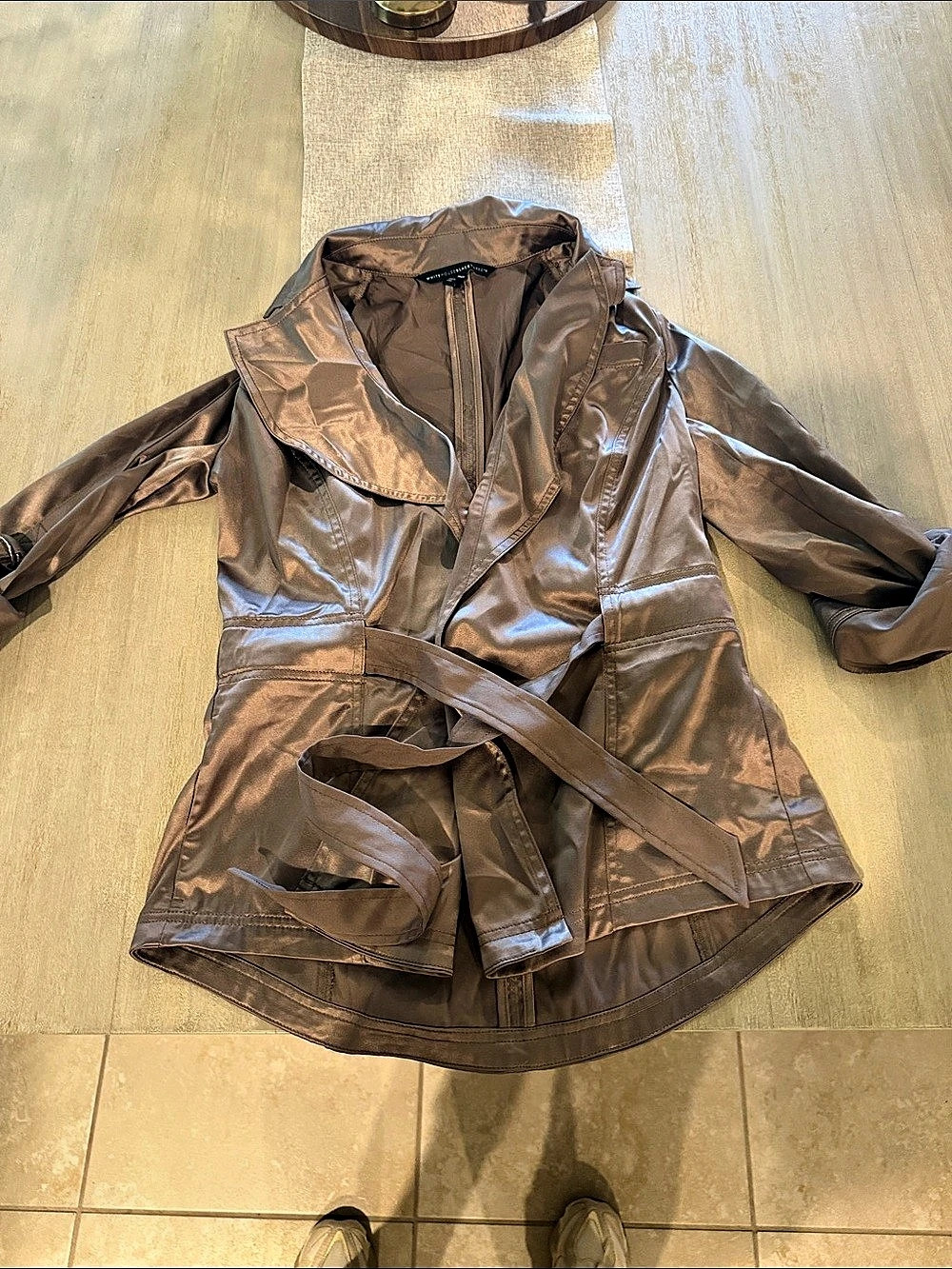Belted Trench Coat in Brown